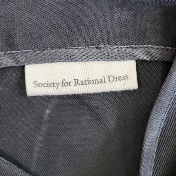 Society for Rational Dress Gray Tencel Leather Strap Asymmetric Dress Large - Picture 6 of 7